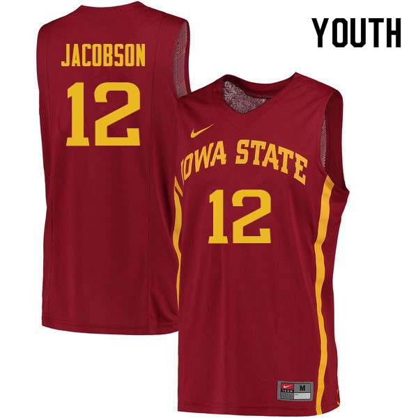 Youth #12 Michael Jacobson Iowa State Cyclones College Basketball Jerseys Sale-Cardinal